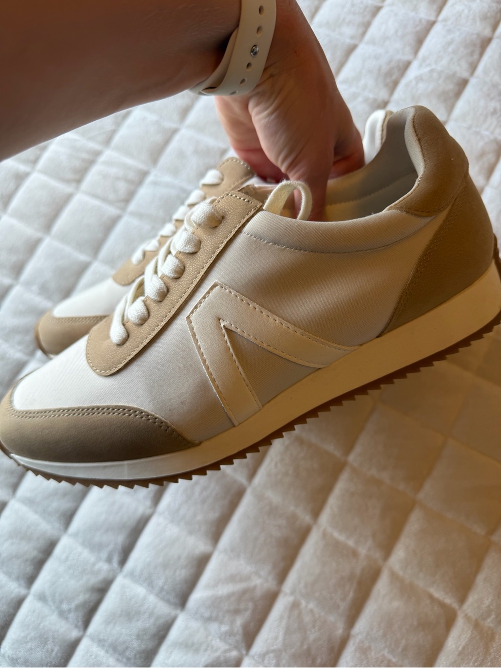 MIA Ivory and Taupe Women's Sneakers